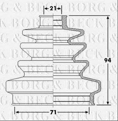 BORG & BECK bcb6257 -  Пыльник, приводной вал